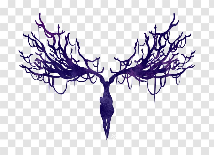 Deer Drawing Art Elk Antler - Stencil Transparent PNG