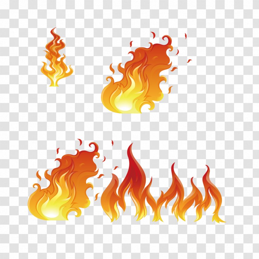 Flame Euclidean Vector Fire Illustration - Orange - Collection Transparent PNG