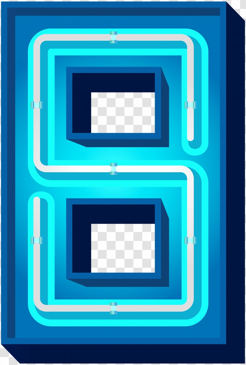 Clip Art - Blue Neon Transparent PNG