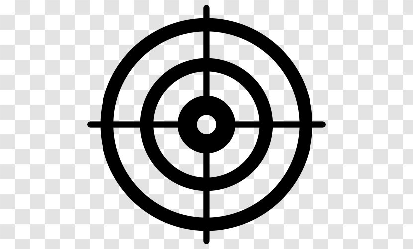 Shooting Target Bullseye Clip Art - Area - Black And White Transparent PNG