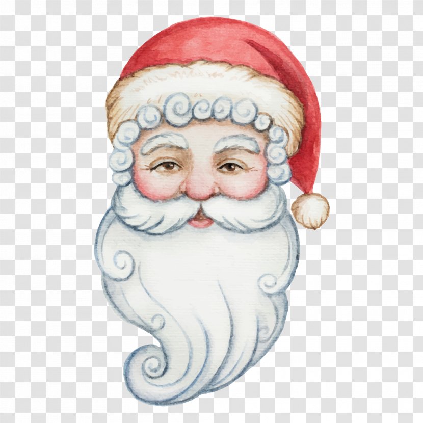 Santa Claus Watercolor Painting Christmas Illustration - Fictional Character - Drawing Vector Material Transparent PNG