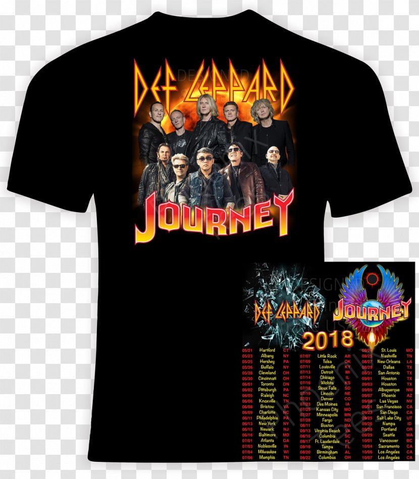 Def Leppard & Journey 2018 Tour T-shirt And Concert - Heart Transparent PNG