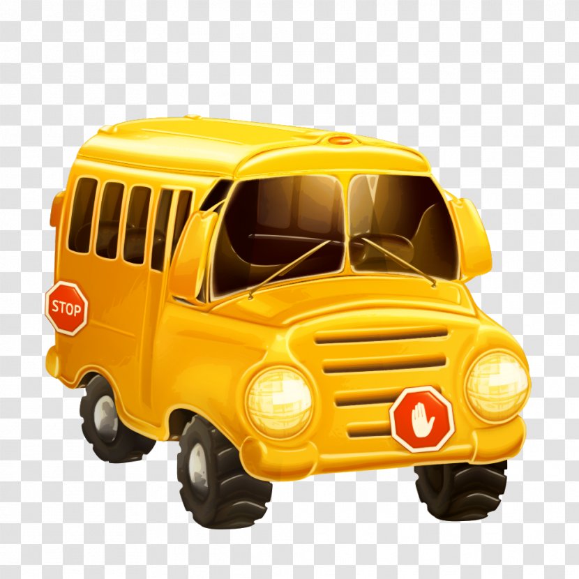 Cartoon Clip Art - Motor Vehicle - School Bus Transparent PNG