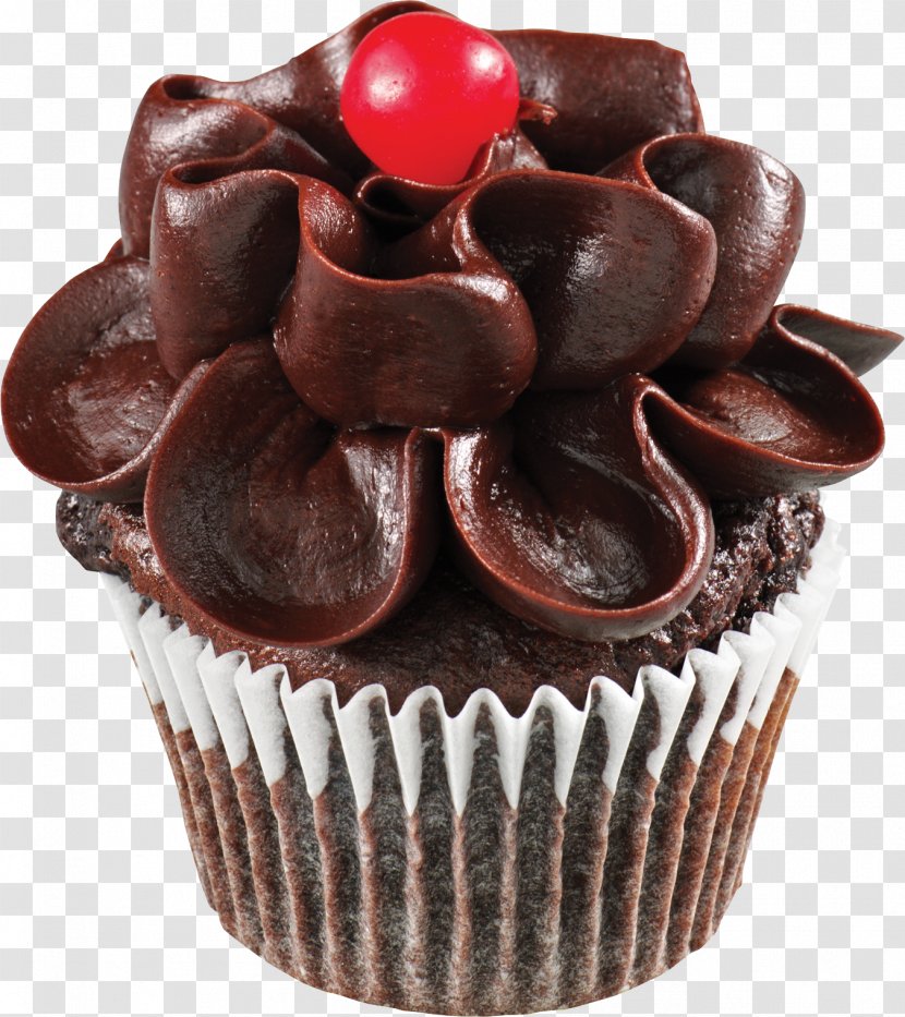 Cupcake Chocolate Cake Muffin Frosting & Icing Birthday - Fudge Transparent PNG