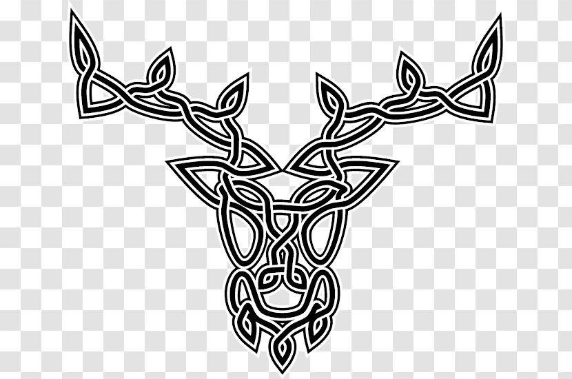 Deer Celtic Knot Celts Tattoo - Monochrome Photography Transparent PNG