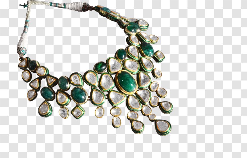 Emerald Body Jewellery Necklace Turquoise - Gemstone - Kundan Hyderabad Transparent PNG