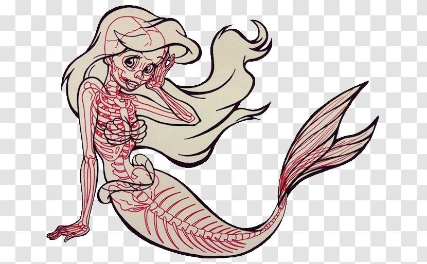 Cartoon Ariel Drawing Character - Flower - Mermaid Tail Transparent PNG