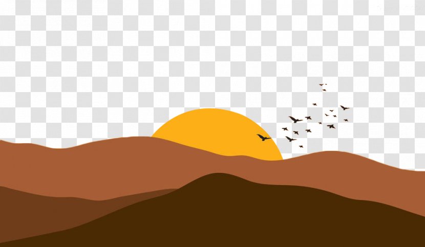 Text Cartoon Sky Illustration - Hand Painted Desert Sun Transparent PNG