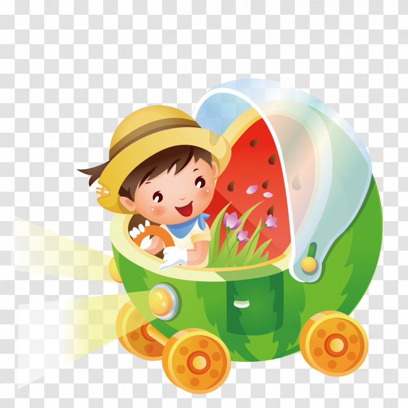 Arabic Name Meaning Muslim Pronunciation - Art - Driving A Small Boy In Watermelon Car Transparent PNG