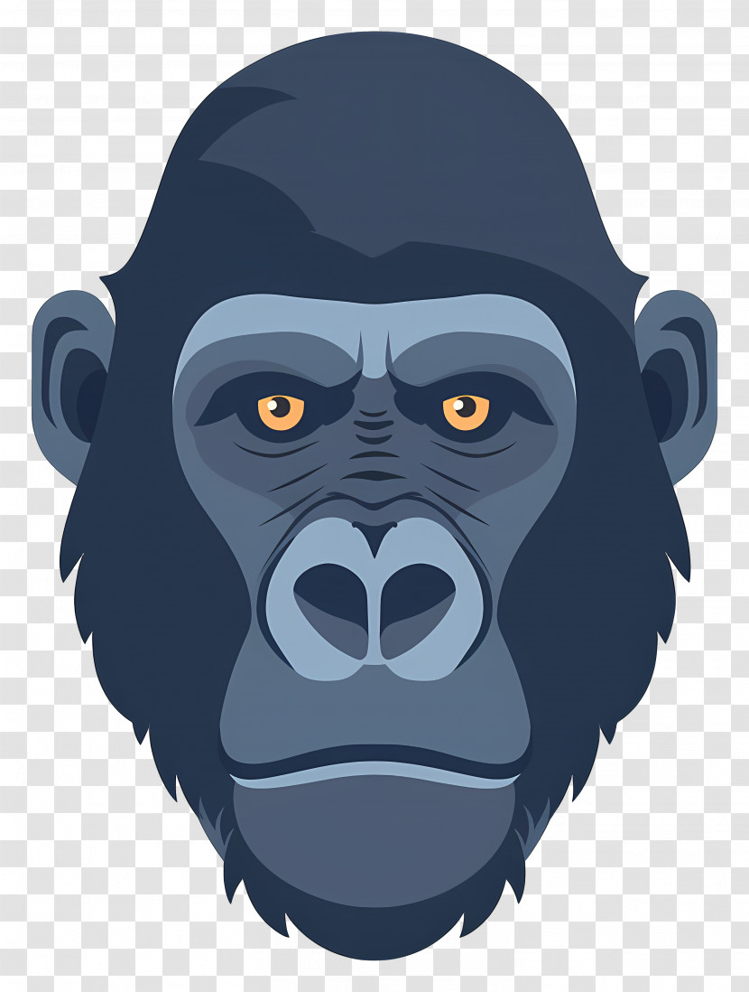Cute Gorilla Face - Gorilla Face Artwork Illustration Transparent PNG