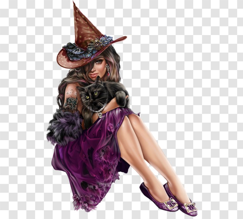 Model Fashion Female - Design - Witch Cat Transparent PNG