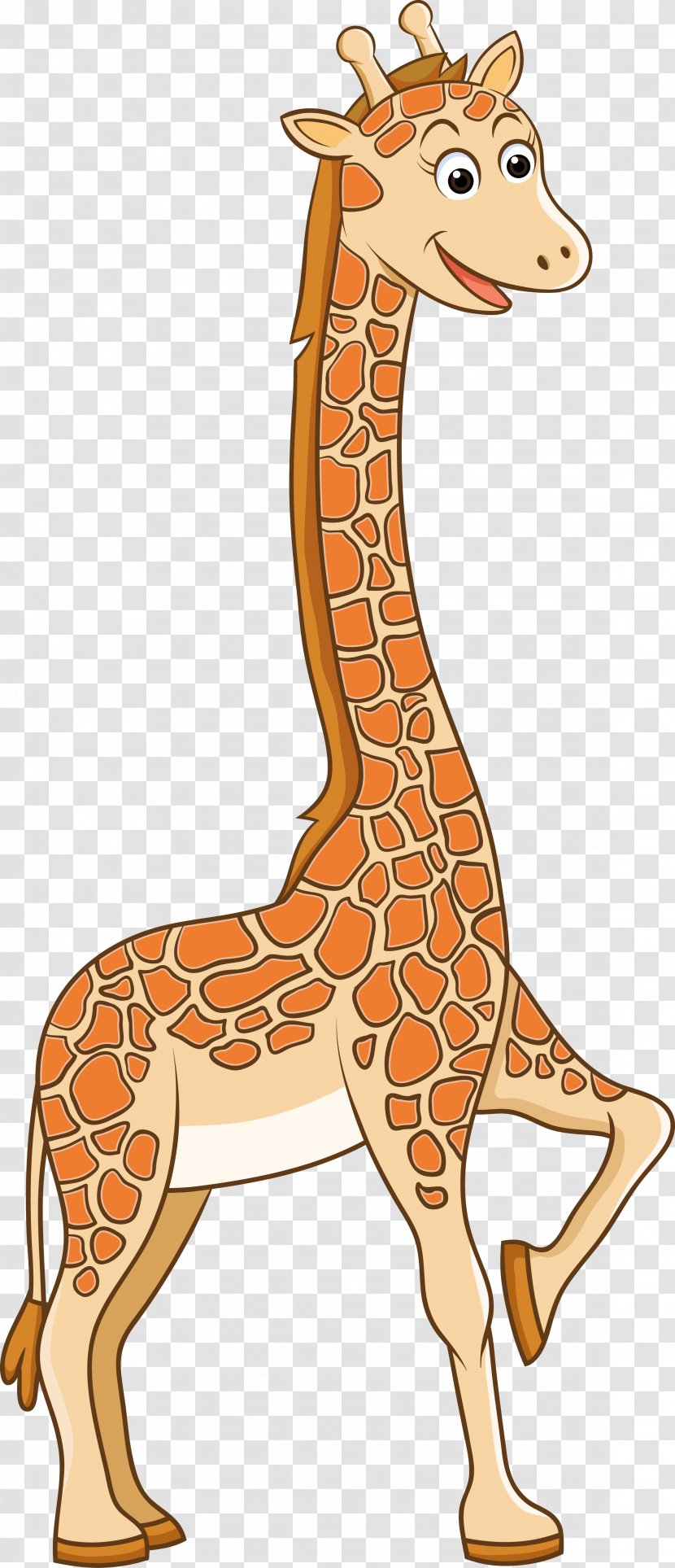 Northern Giraffe Drawing Cartoon - Mammal - Vector Transparent PNG