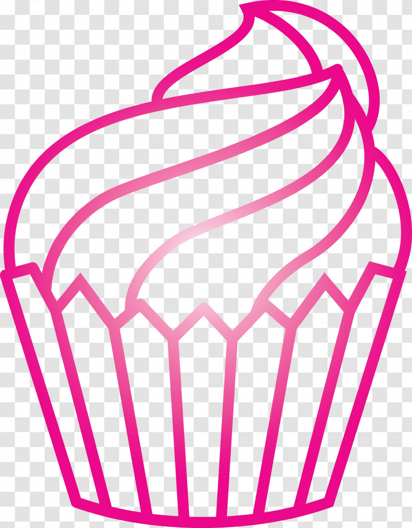 Pink Baking Cup Magenta Line Line Art Transparent PNG