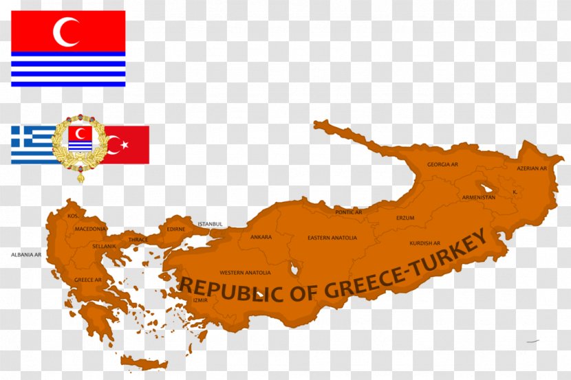 Greece Vector Map Turkey - Text - Flag Transparent PNG