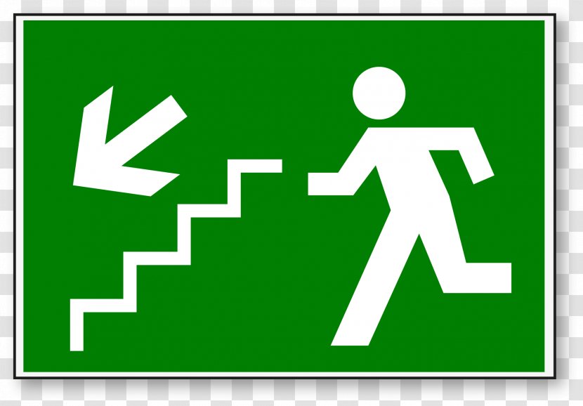 Emergency Exit Signaling Stairs Senyal Fire Escape - Computer Transparent PNG