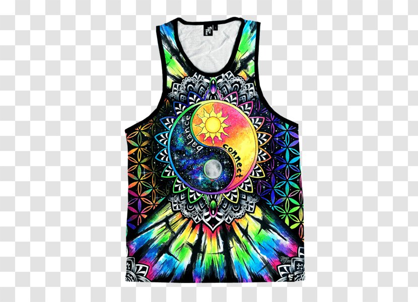 Tapestry Yin And Yang Wall Electro Threads - T Shirt - Festival Clothing Transparent PNG