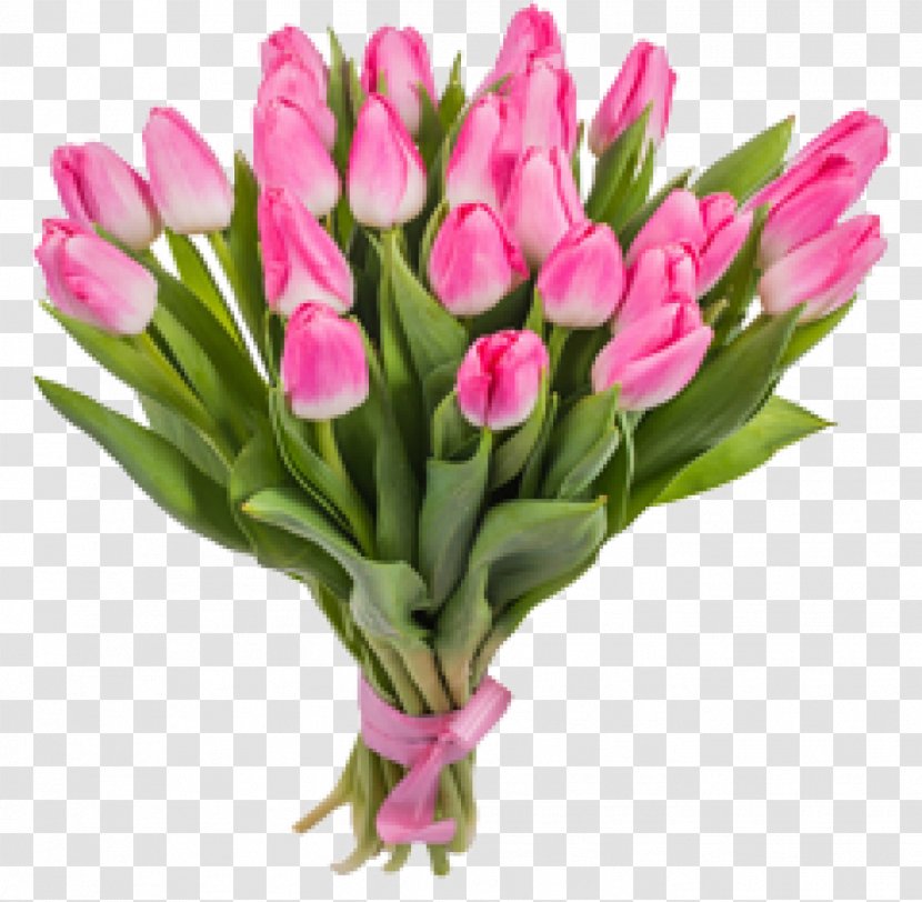 Flower Bouquet Tulip Gift Pink - Delivery Transparent PNG