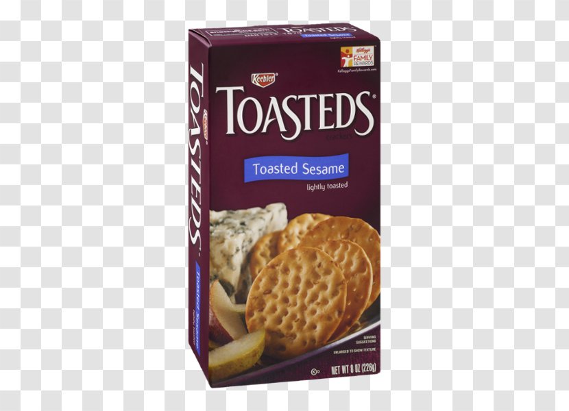 Keebler Toasteds Toasted Sesame Crackers Harvest Wheat Water Biscuit - Cracker - Toast Transparent PNG