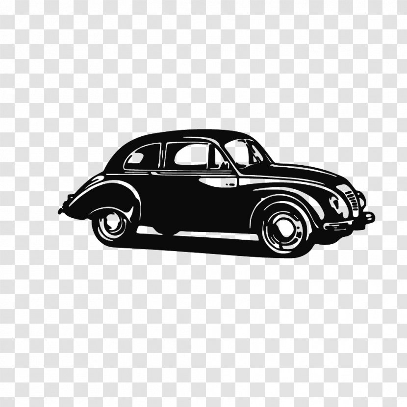 Vector Drawing Retro Ford - Automotive Design - Hindustan Ambassador Transparent PNG