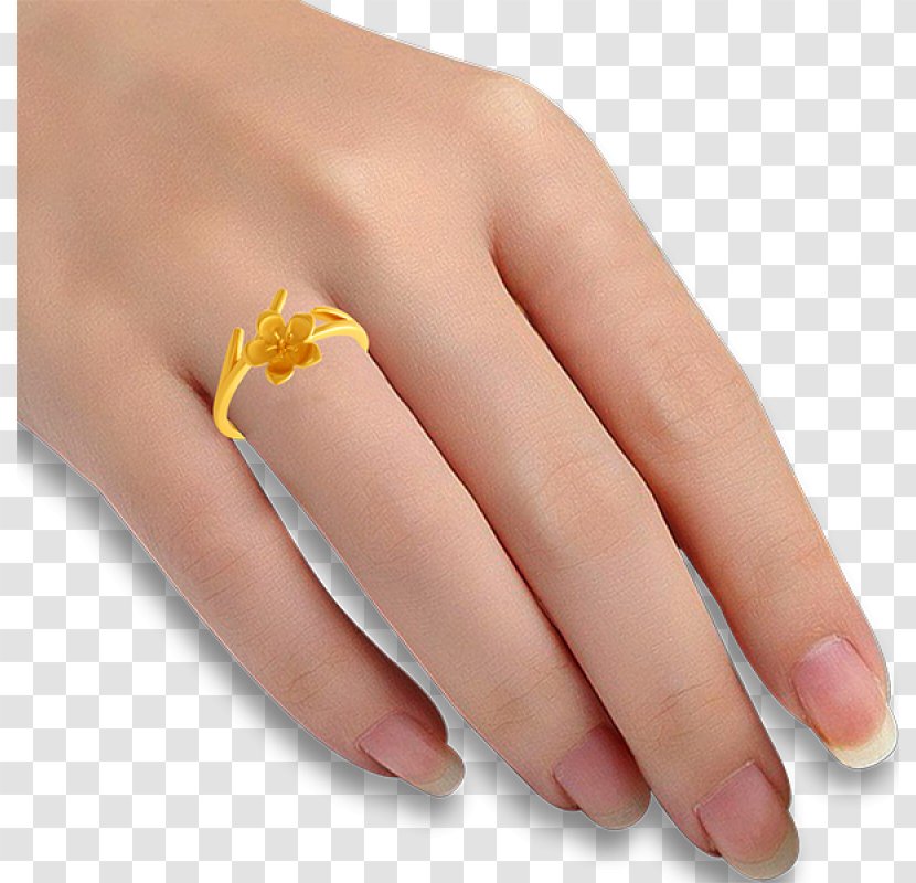 Ring Jewellery Colored Gold Diamond - Hand Transparent PNG