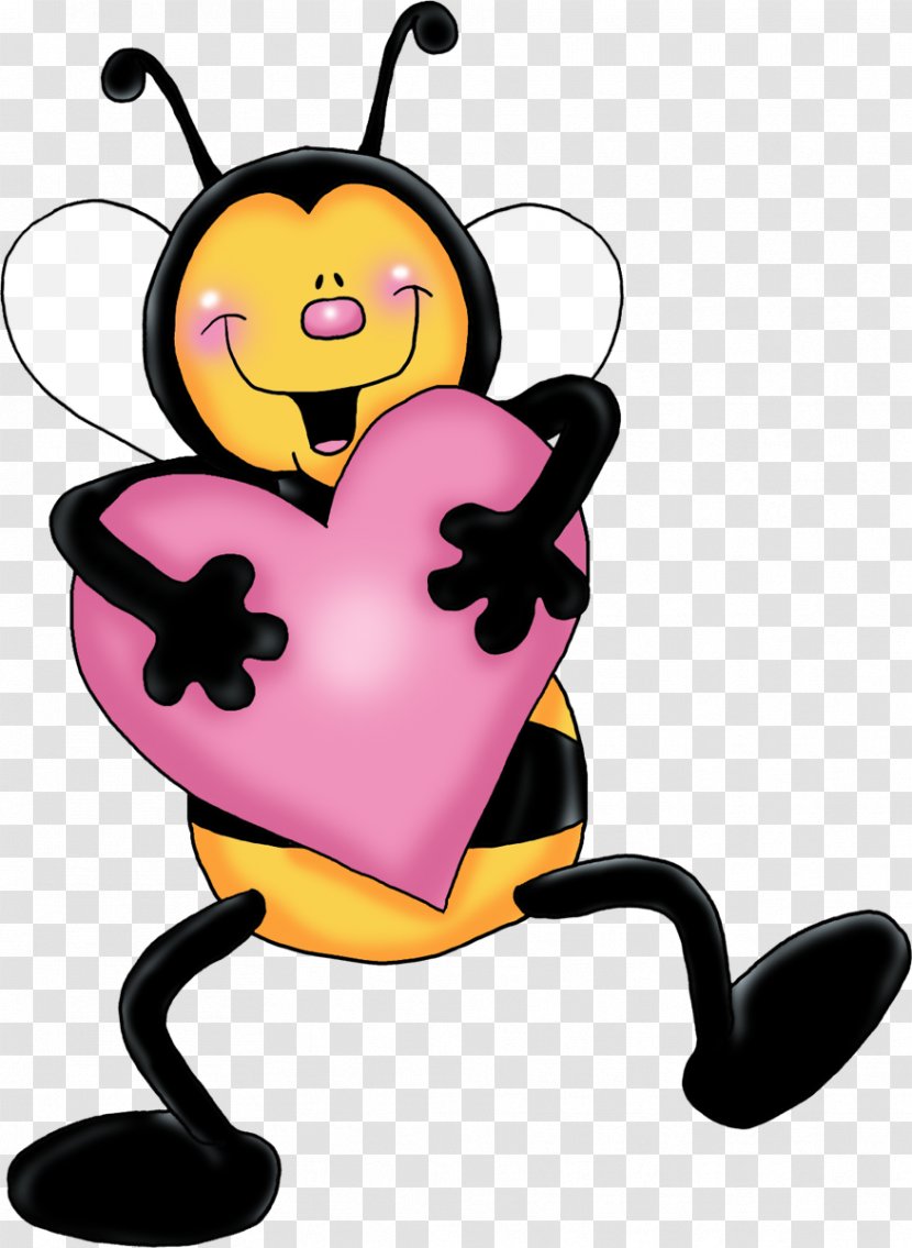 Bee Heart Cartoon Valentine's Day Clip Art - Decoupage - Wasp Transparent PNG