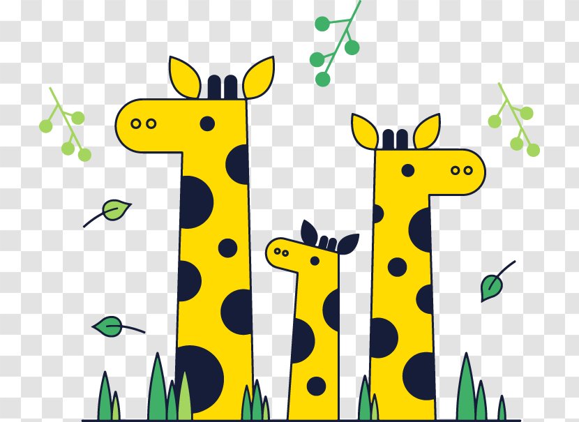 Northern Giraffe Adhesive - Vertebrate - Cute Vector Transparent PNG