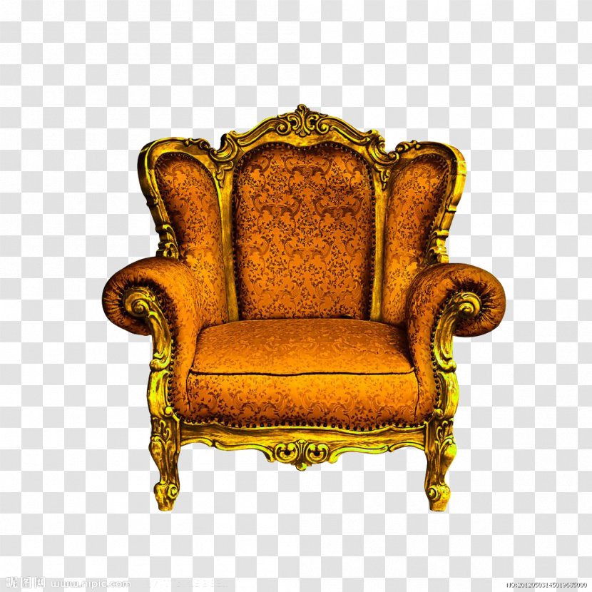 Chair Throne Couch - Antique - Golden Domineering Sofa Transparent PNG