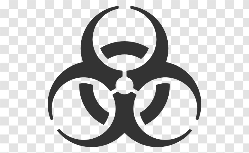 Biological Hazard Symbol - Black And White Transparent PNG