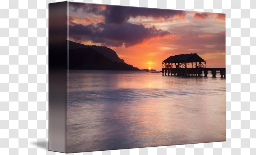 Hanalei Pier Bay Shore Canvas Print - Heat Transparent PNG