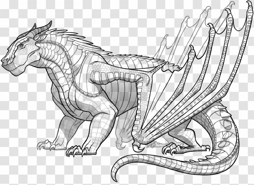 Wings Of Fire Coloring Book Dragon Breathing Line Art - Tail - Bearded Drawing Pages Transparent PNG