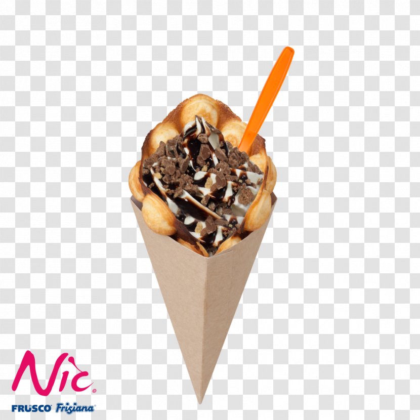 Chocolate Ice Cream Waffle Gelato Cones - Bubble Transparent PNG