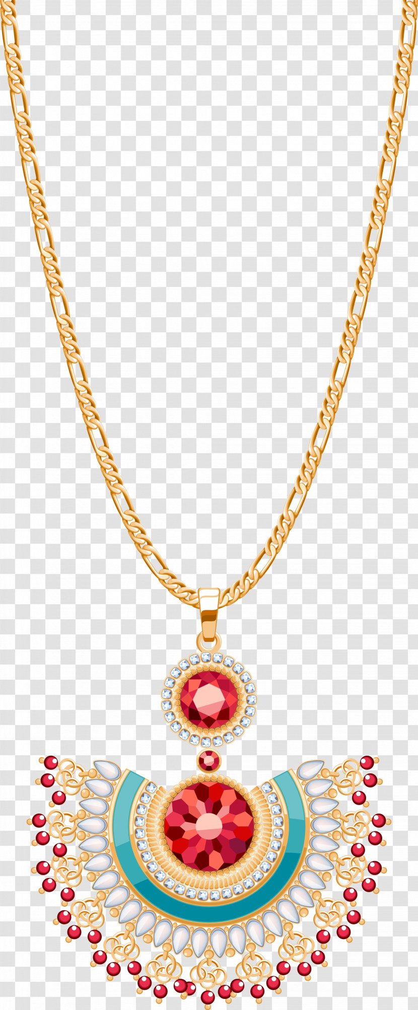 Earring Necklace Chain Pearl - Locket - Ruby Transparent PNG