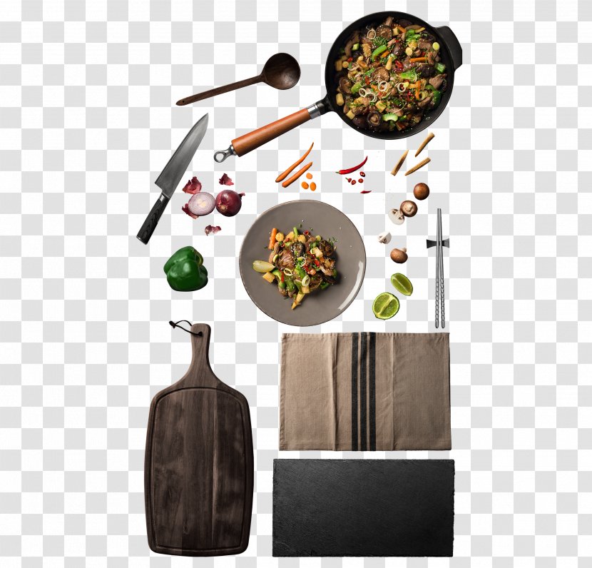 Download Clip Art - Tableware - Frying Pan And Knife Transparent PNG