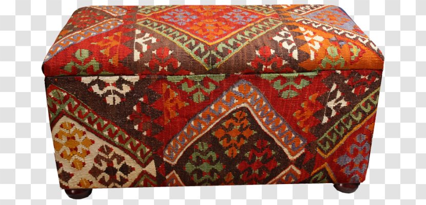 Foot Rests Textile Maroon Rectangle Pattern - Kilim Ottoman Transparent PNG
