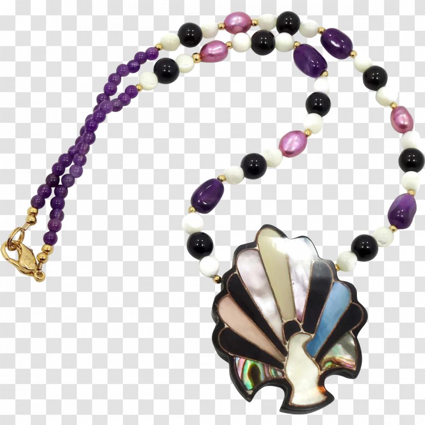 Amethyst Necklace Nacre Bead Jewellery Transparent PNG