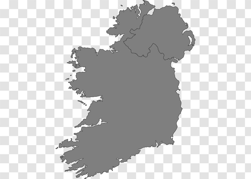 Flag Of Ireland Map Clip Art - Blank Transparent PNG