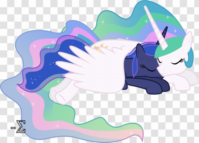 Princess Celestia Luna Sleep Equestria - Cartoon - Heart Transparent PNG