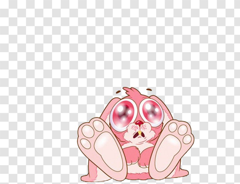 Animal Cartoon Illustration - Watercolor - Cute Little Pink Bunny Wronged Transparent PNG