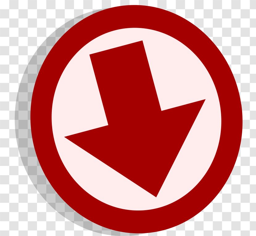 Arrow Symbol Clip Art - Sign - Red Down Transparent PNG