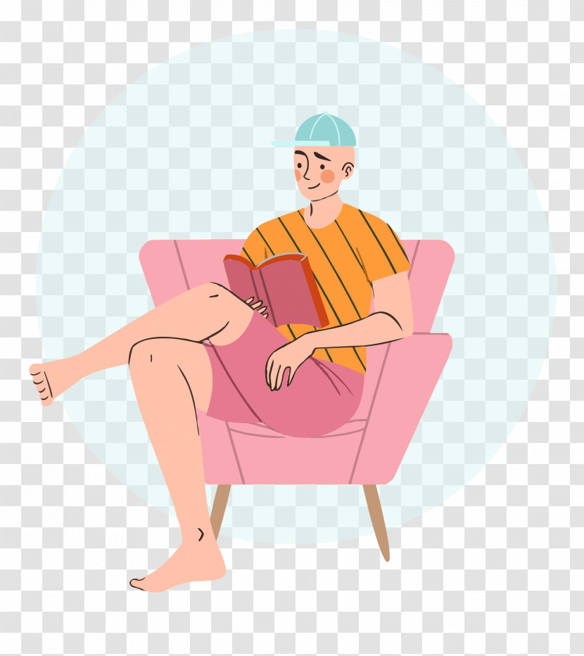 Reading Book Free Time Sofa Transparent PNG