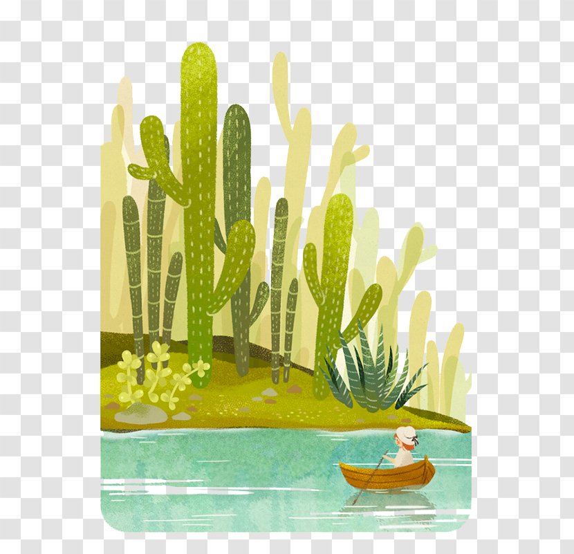 Drawing Cartoon Illustration - Organism - Cactus Forest Transparent PNG