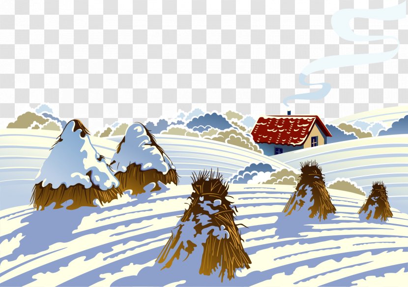 Snow Landscape Winter Illustration - Arctic - Vector Hand-painted Transparent PNG