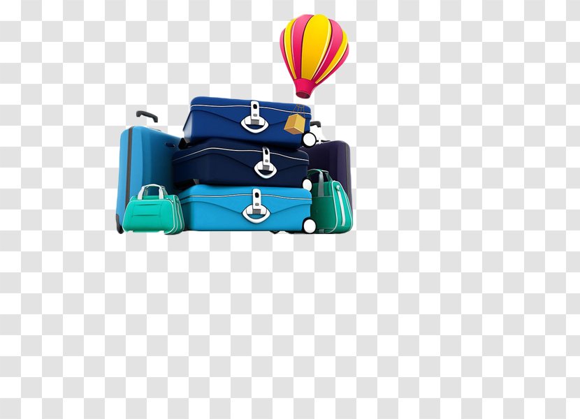 Suitcase Baggage Clip Art - Electric Blue - Products In Kind Transparent PNG