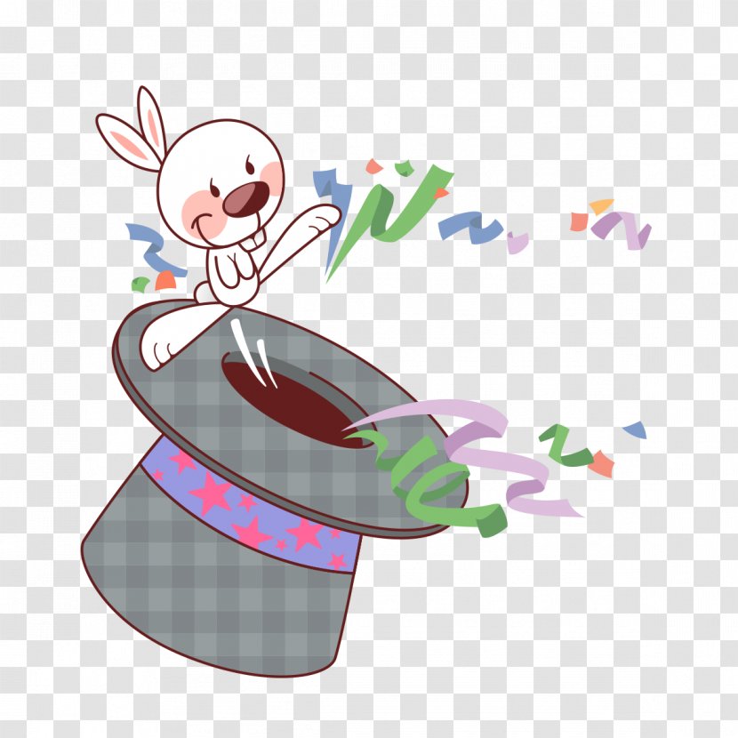 Cartoon Drawing Clip Art - Serpentine Streamer - Rabbit Magic Hat Transparent PNG