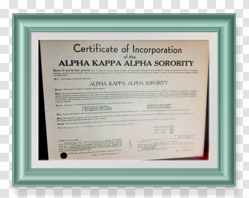 Diploma Picture Frames - Document - Certificate Of Incorporation Transparent PNG