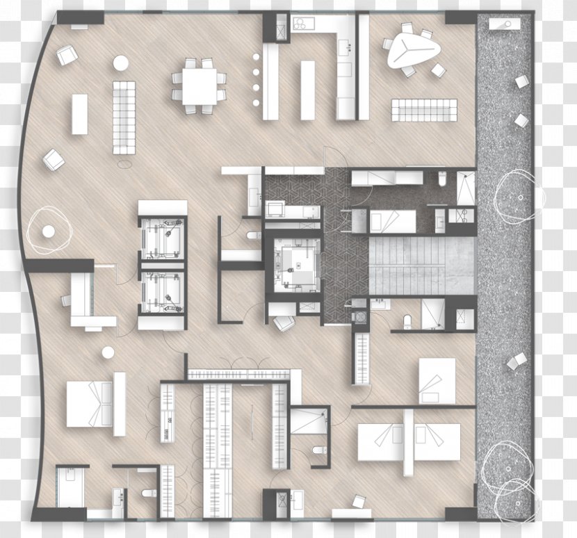 NDUCHA: Water House Puebla Facade Penthouse Apartment - Floor Plan - Garden Transparent PNG
