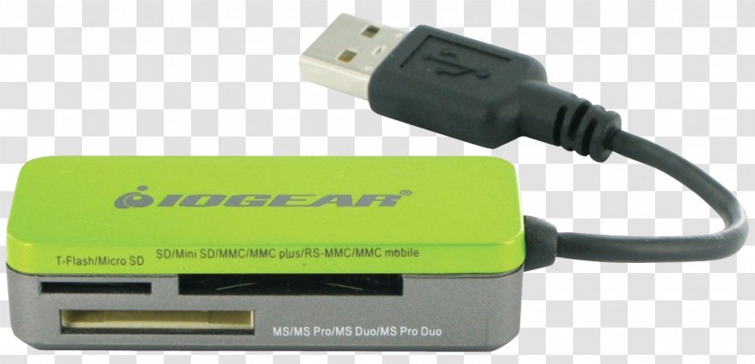 Memory Card Reader USB Secure Digital Stick - Electrical Cable Transparent PNG