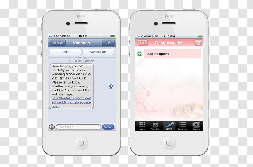 Wedding Invitation Mobile Phones SMS Text Messaging - Device - Rsvp Transparent PNG