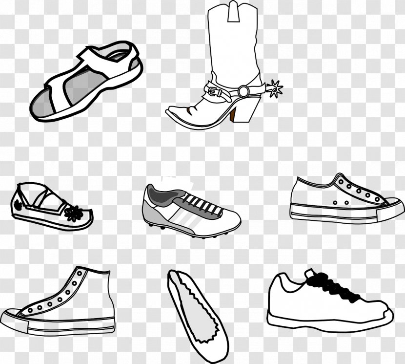 Slipper Sneakers Shoe Clip Art - Monochrome - Sandal Transparent PNG