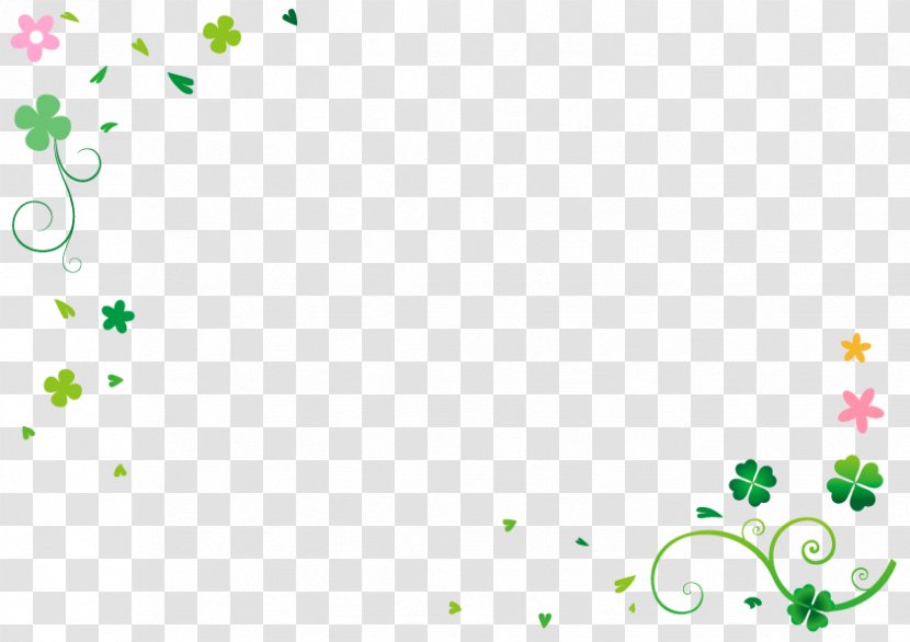 Small Flowers And Clover Frame. - Leaf - Flower Transparent PNG